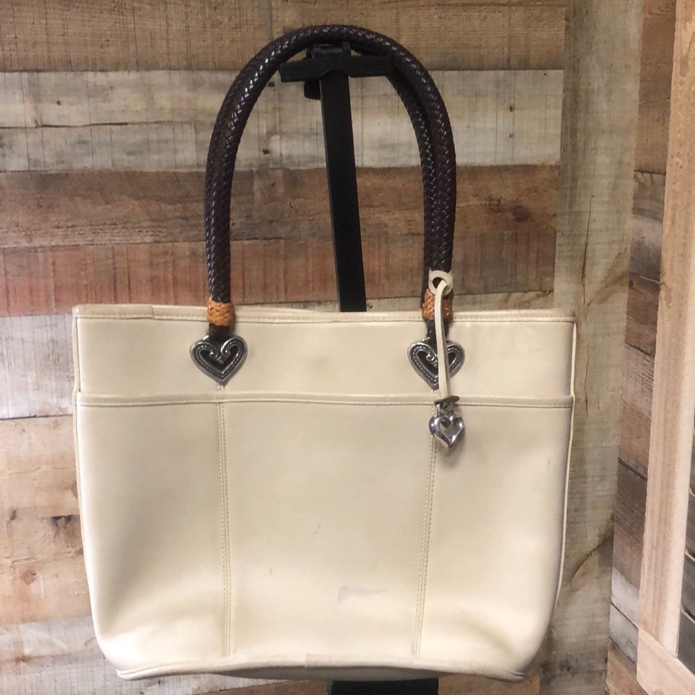 Brighton Cream Leather Handbag
